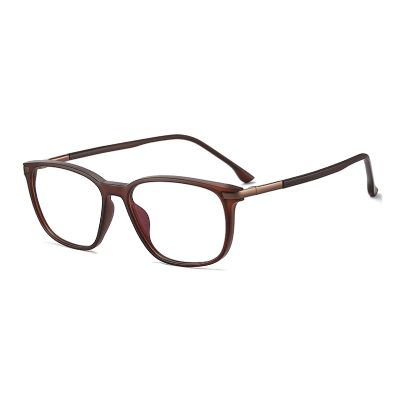 Ralferty Men's Full Rim Square Tr 90 Acetate Eyeglasses F95363 Full Rim Ralferty China C3 Brown 