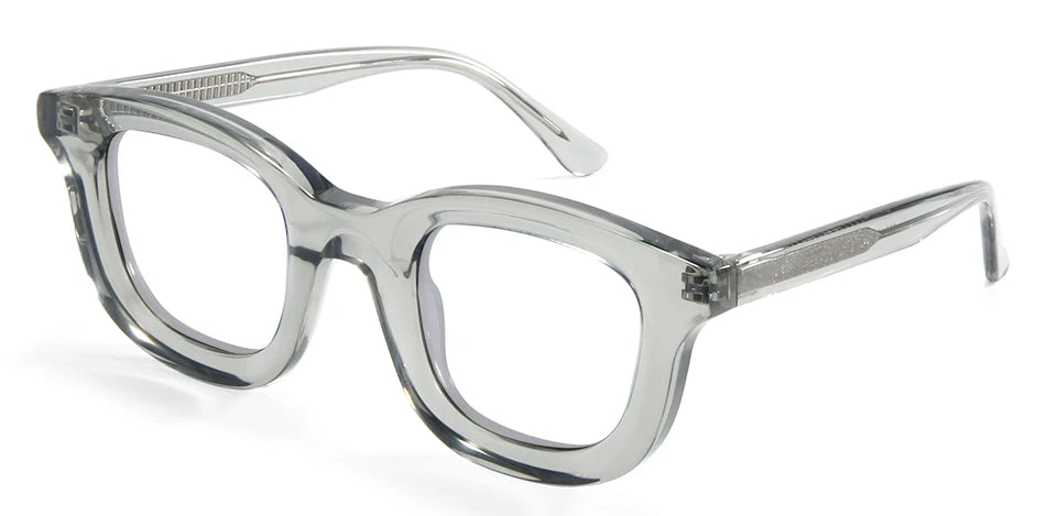 Esnbie Unisex Full Rim Round Square Thick Acetate Eyeglasses 23004