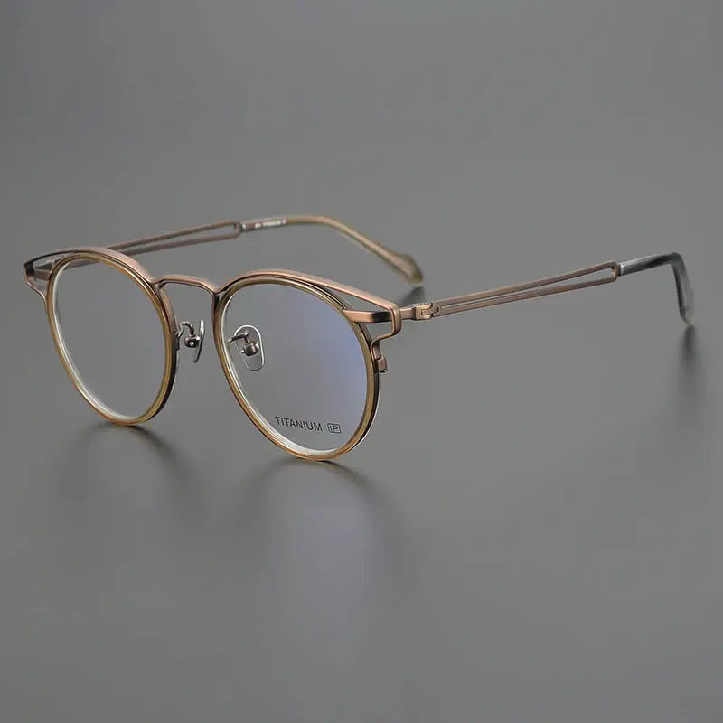Bobbie 190610 Full Rim Women’s Oval  Acetate Titanium Frames FuzWeb