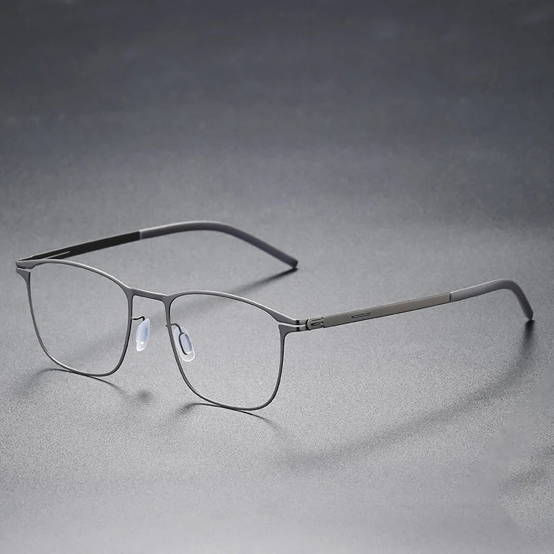 Aimee Unisex Full Rim Square Stainless Steel Eyeglasses 2259 Full Rim Aimee Gun-Grey  