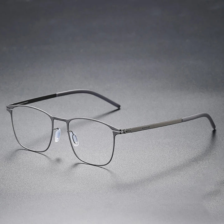 Aimee Unisex Full Rim Square Stainless Steel Eyeglasses 2259 Full Rim Aimee Gun-Grey  