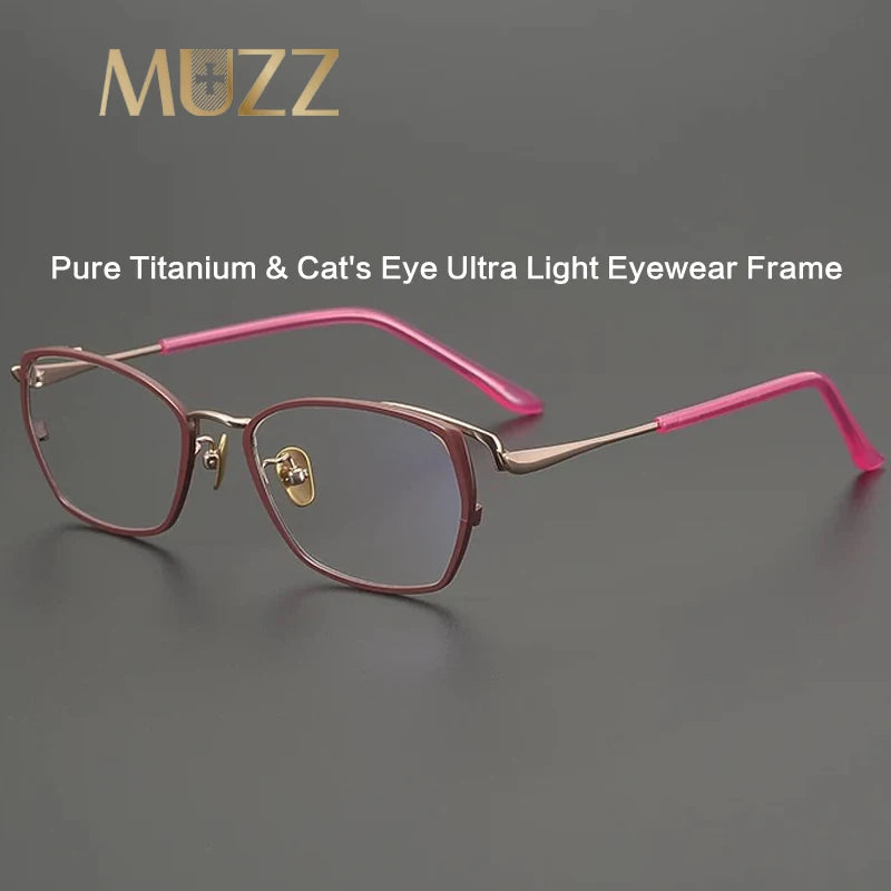 Muzz 031 women's cat eye IP titanium prescription eyeglasses