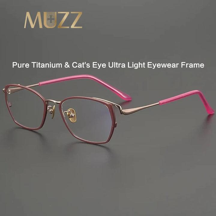 Muzz 031 women's cat eye IP titanium prescription eyeglasses