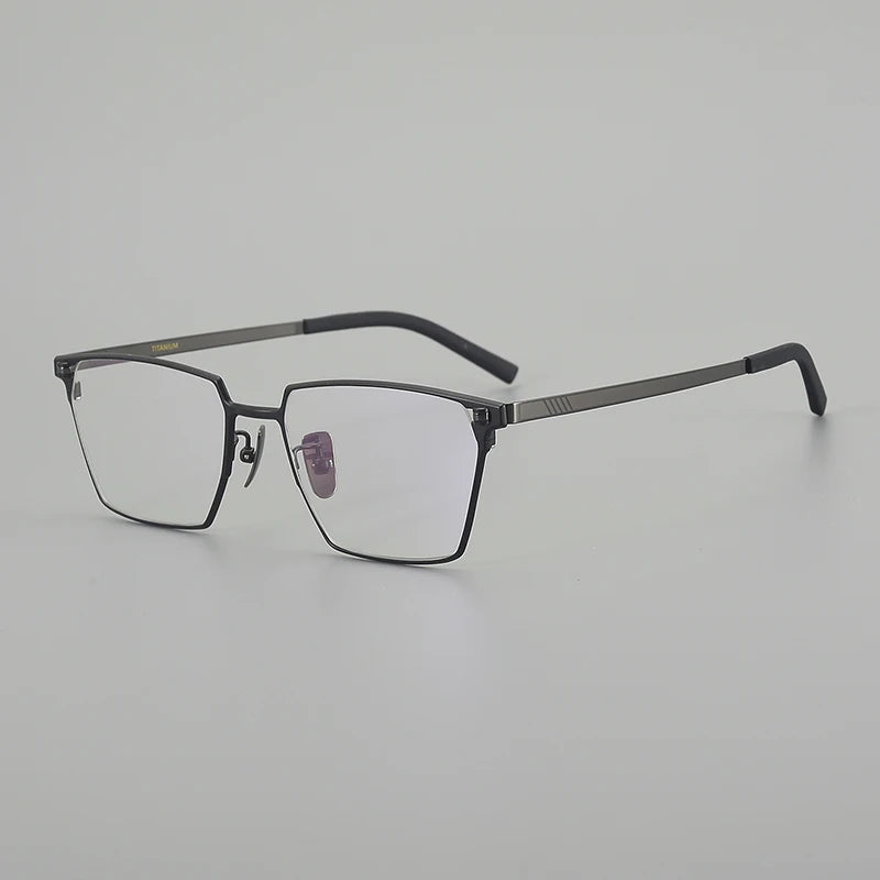 Muzz Men's Full Rim Polygon Square Titanium Eyeglasses 86008