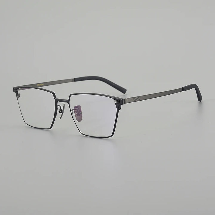 Muzz Men's Full Rim Polygon Square Titanium Eyeglasses 86008