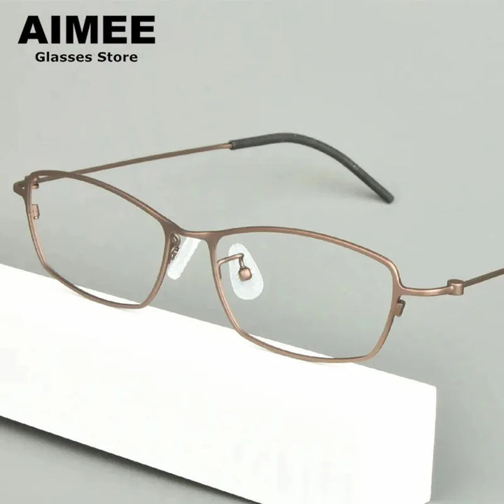 Aimee Unisex Full Rim Rectangle Square Titanium Eyeglasses 14509 Full Rim Aimee   