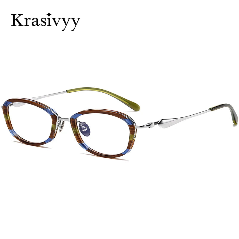 Krasivyy Women's Full Rim Oval Titanium Prescription Eyeglasses KR6881