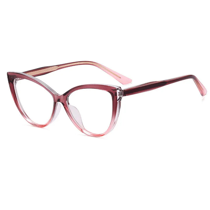 CCspace Women's Full Rim Square Cat Eye Tr 90 Titanium Eyeglasses 301560 Full Rim CCspace Pink  