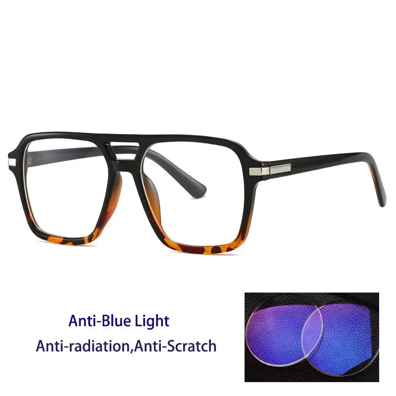 Kocolior 882200 Unisex Full Rim Square Double Bridge PC Frames FuzWeb