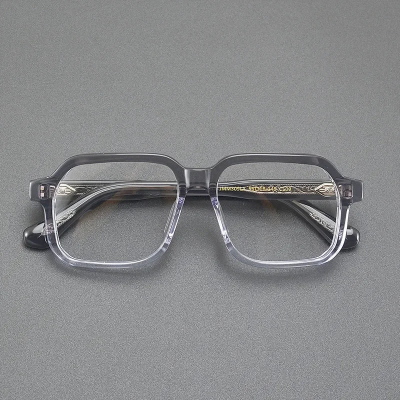 Hewei Unisex Full Rim Flat Top Square Acetate Eyeglasses 14816 Full Rim Hewei C3 CHINA 