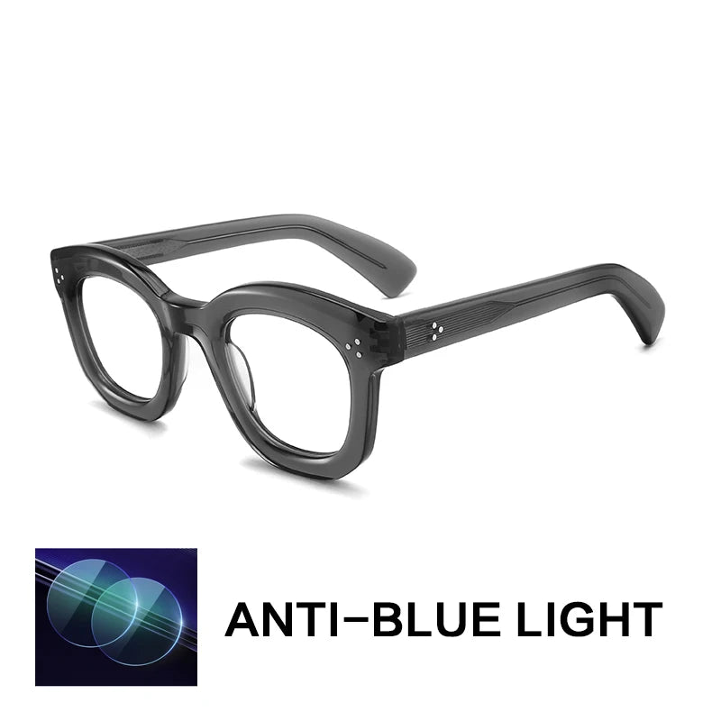 Gatenac Unisex Full Rim Flat Top Oval Acetate Reading Glasses G62207