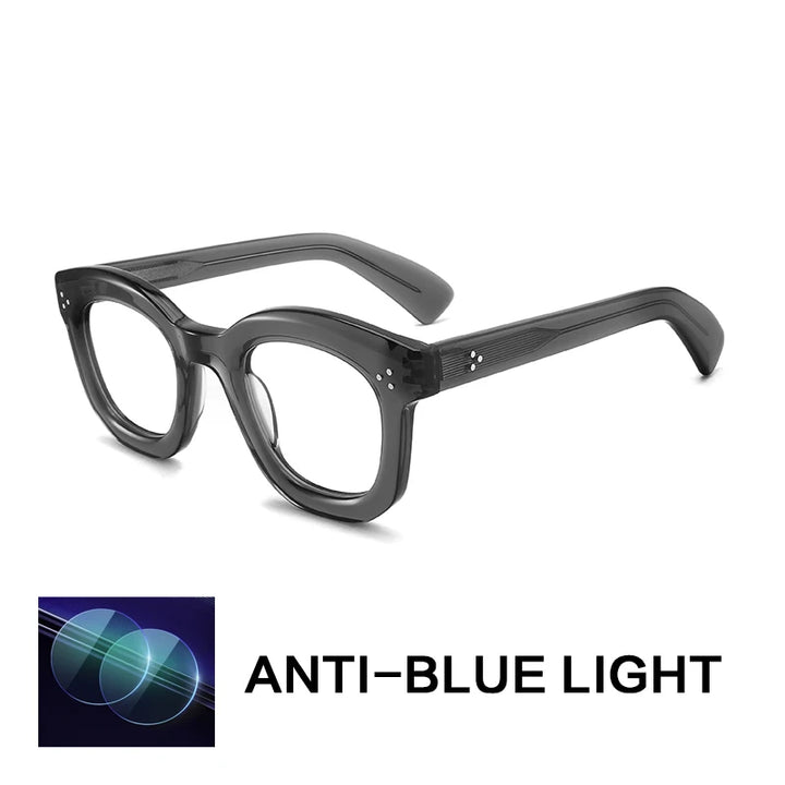 Gatenac Unisex Full Rim Flat Top Oval Acetate Reading Glasses G62207
