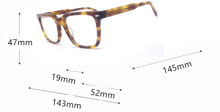 Cubojue Unisex Full Rim Square Acetate Reading Glasses Xh0011 Reading Glasses Cubojue   