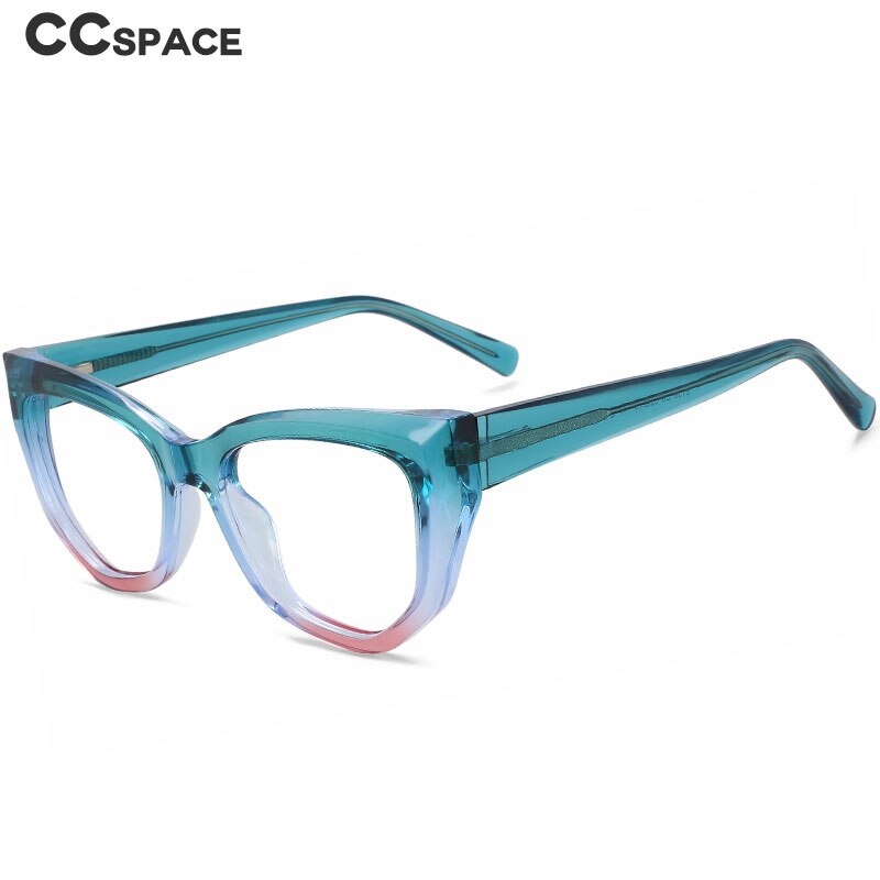 CCSpace Women's Full Rim Square Cat Eye Tr 90 Titanium Eyeglasses 56141 Full Rim CCspace   