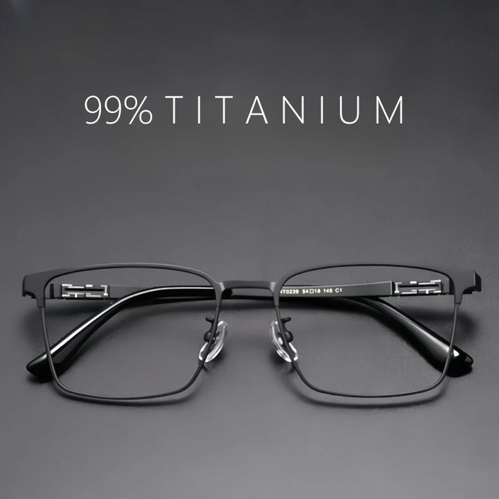 Yimaruili Men's Full Rim Square Titanium Eyeglasses 0239 Full Rim Yimaruili Eyeglasses   