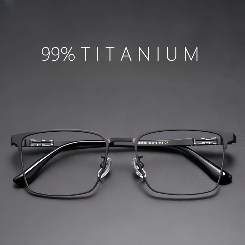 Yimaruili Men's Full Rim Square Titanium Eyeglasses 0239 Full Rim Yimaruili Eyeglasses   