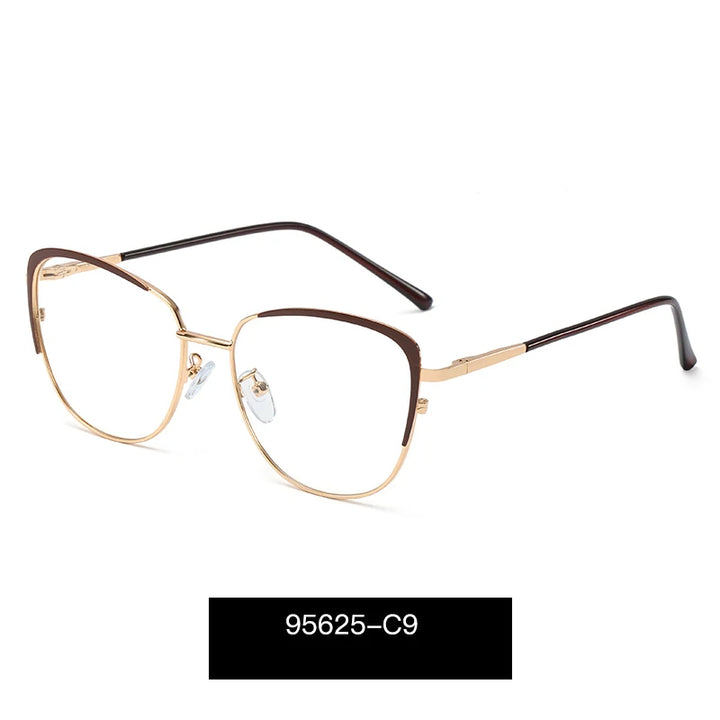 Handoer Women's Full Rim Round Cat Eye Alloy Eyeglasses 195625
