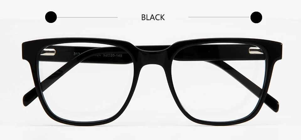 Esnbie Unisex Full Rim Square Brow Line Acetate Eyeglasses 31323 Full Rim Esnbie Black  