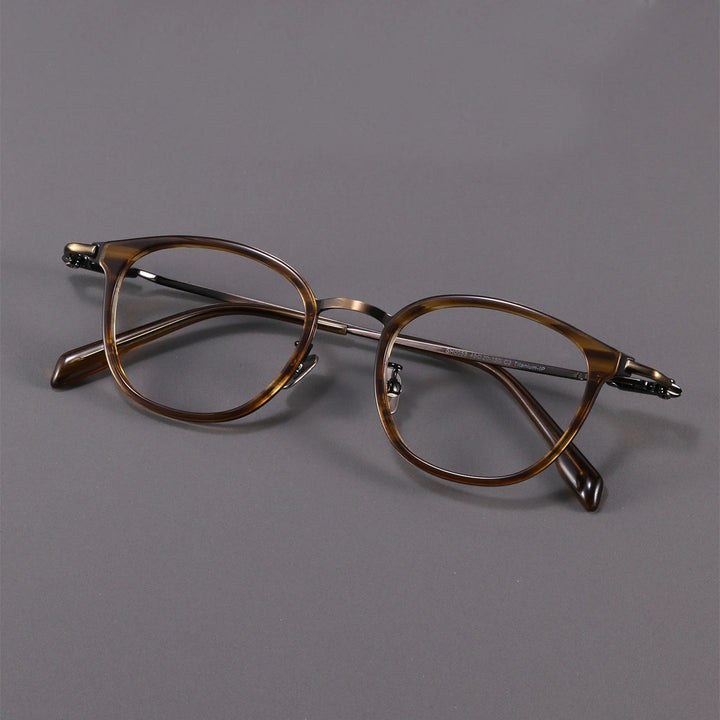 Black Mask Unisex Full Rim Oval Titanium Eyeglasses BM-0059