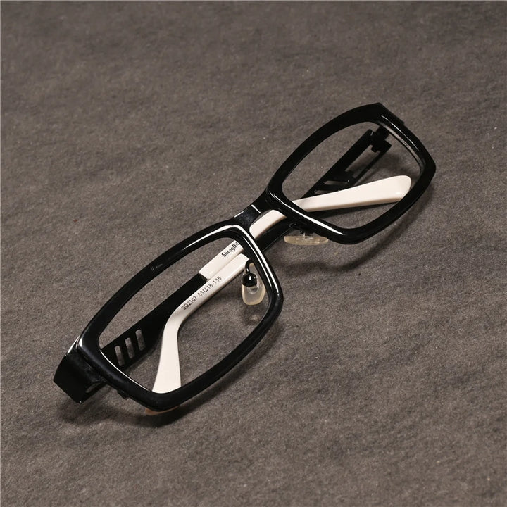 Cubojue Unisex Full Rim Rectangle Alloy Acetate Reading Glasses 73053 Reading Glasses Cubojue anti blue light -250 black