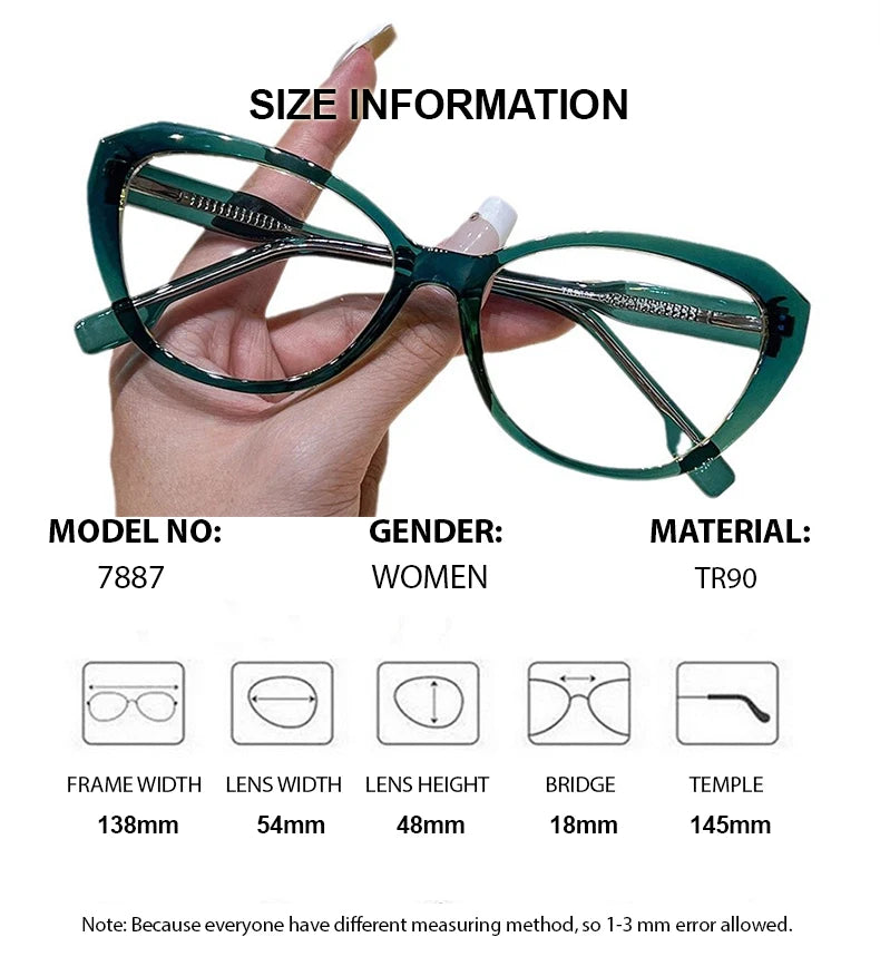 Summer Flower Women's Full Rim Oval Cat Eye Tr 90 Titanium Eyeglasses 87887 Full Rim Summer Flower