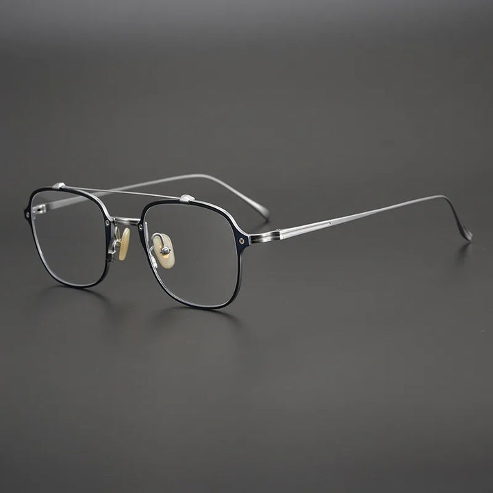 Aimee Unisex Full Rim Square Double Bridge Titanium Eyeglasses 80810 Full Rim Aimee   