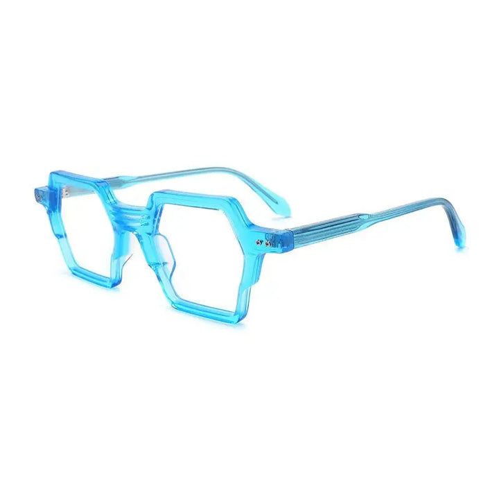 Hewei Unisex Full Rim Square Thick Acetate Eyeglasses 2281 Full Rim Hewei blue  