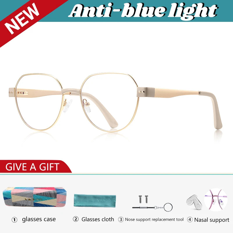 Vicky Women's Full Rim Flat Top Oval Alloy Tr 90 Reading Glasses 513174