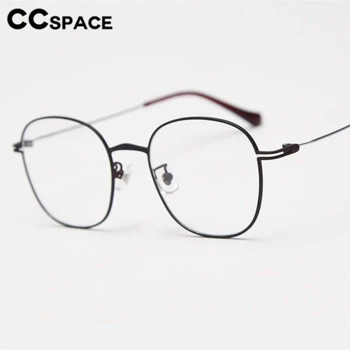 CCspace Unisex Full Rim Oval Square Titanium Eyeglasses 300722 Full Rim CCSpace   