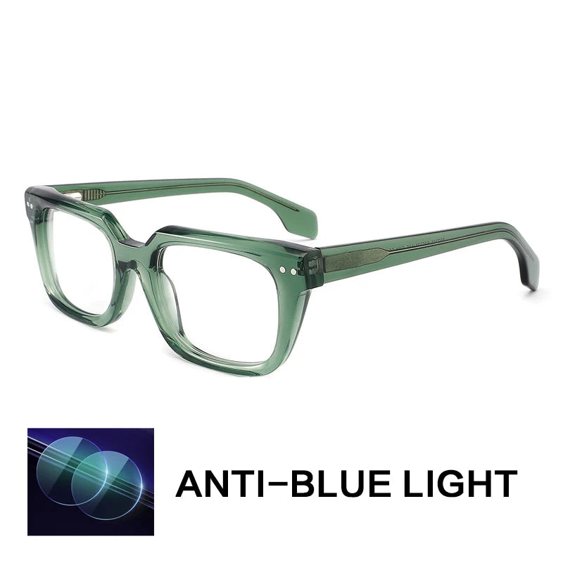 Gatenac Unisex Full Rim Square Acetate Reading Glasses G882211