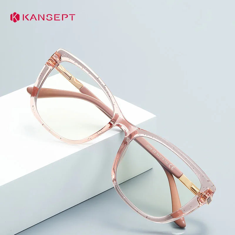 Kansept Women's Full Rim Square Tr 90 Titanium Reading Glasses 22469