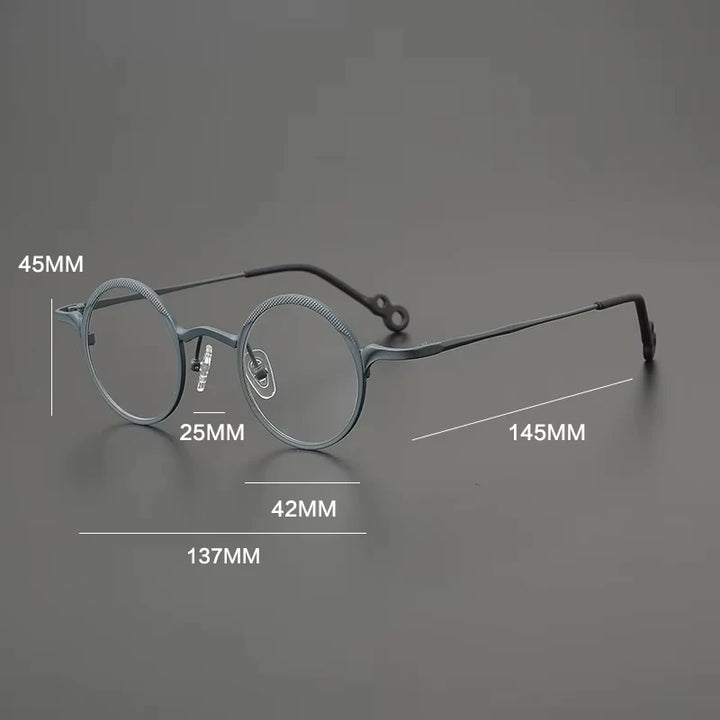 Gatenac Women's Full Rim Round Titanium Eyeglasses G85869
