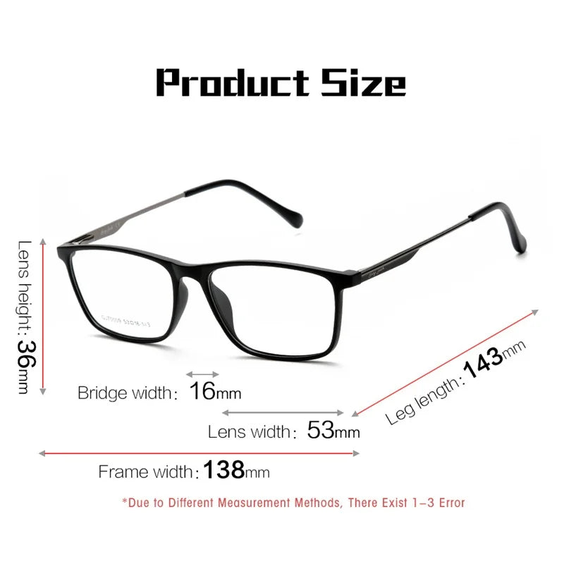 Summer Flower Women's Full Rim Square Tr 90 Titanium Eyeglasses 70009