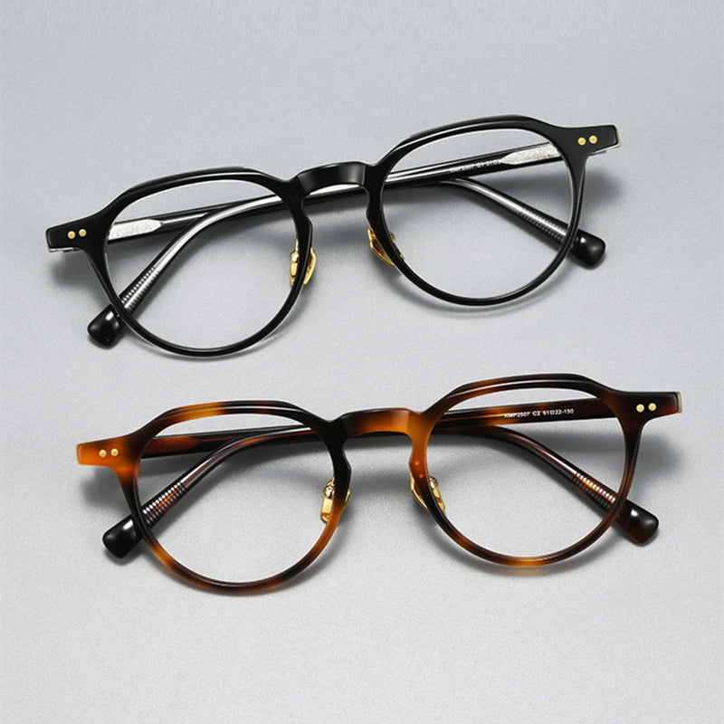 Black Mask Unisex Full Rim Round Acetate Eyeglasses BM-M2507