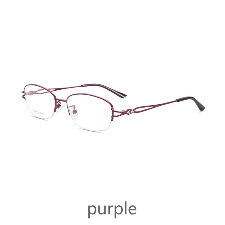 KatKani Womens Semi Rim Square Alloy Eyeglasses 1597 Semi Rim KatKani Eyeglasses purple  