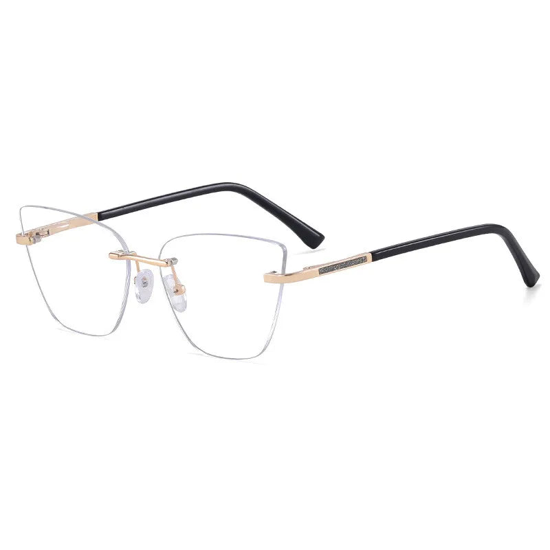 CCspace Women's Rimless Oval Cat Eye Tr 90 Alloy Reading Glasses 312720