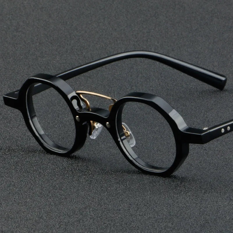 Cubojue Unisex Full Rim Double Bridge Small Round Plastic Reading Glasses 86009 Reading Glasses Cubojue black 0 