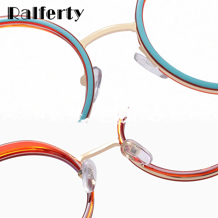 Ralferty Women's Full Rim Round Cat Eye Alloy Eyeglasses R81089 Full Rim Ralferty   