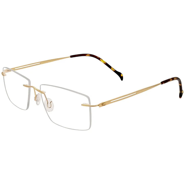 Hdcrafter Men's Rimless Square Screwless Titanium Eyeglasses 86529 Rimless Hdcrafter Eyeglasses   