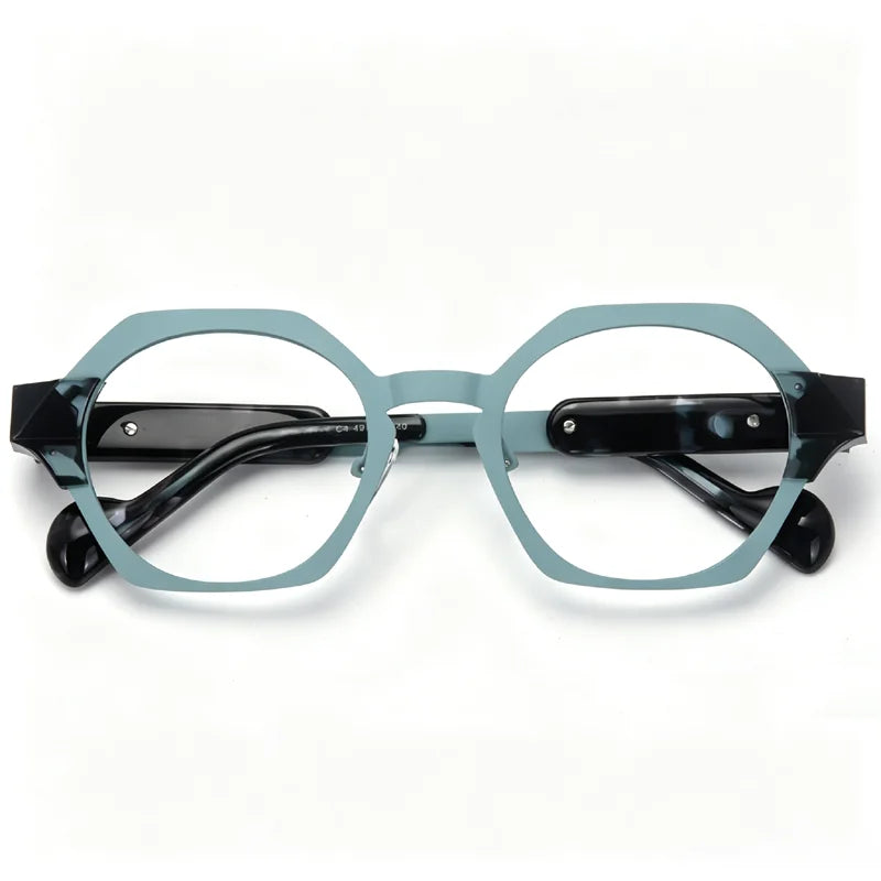 Muzz 22265 unisex oval IP titanium acetate prescription eyeglasses — view 6