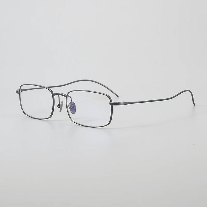 Muzz 0001 unisex small square titanium prescription eyeglasses — view 3