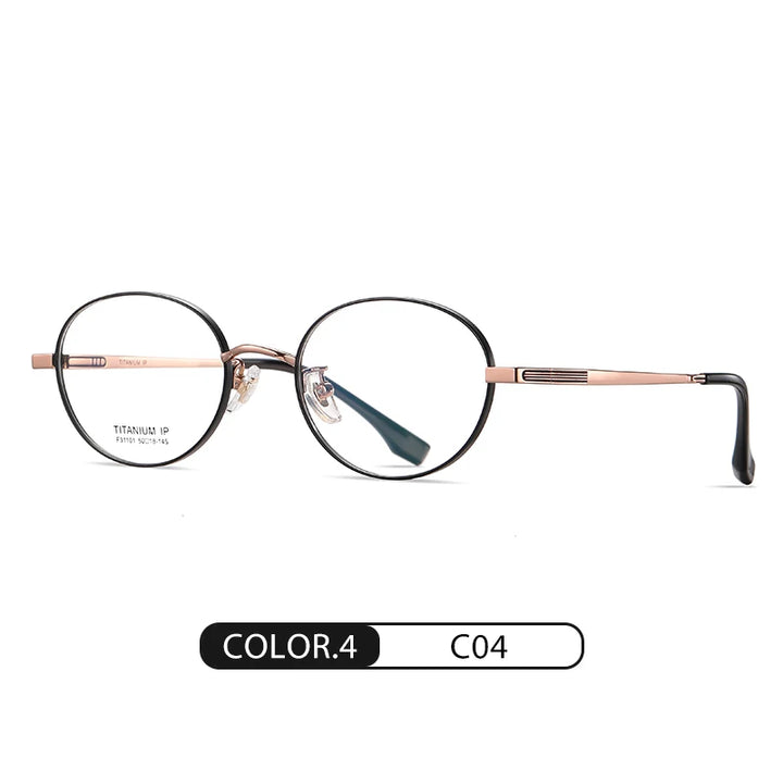 Reven Jate Women's Full Rim Round Oval Titanium Eyeglasses 31101