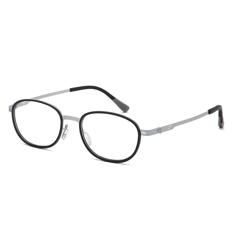 Zirosat Unisex Full Rim Oval Square Tr 90 Alloy Eyeglasses 582004
