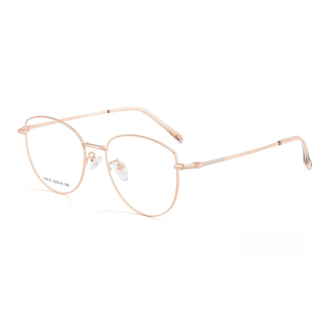Yimaruili Women's Full Rim Oval Cat Eye Alloy Eyeglasses 34875