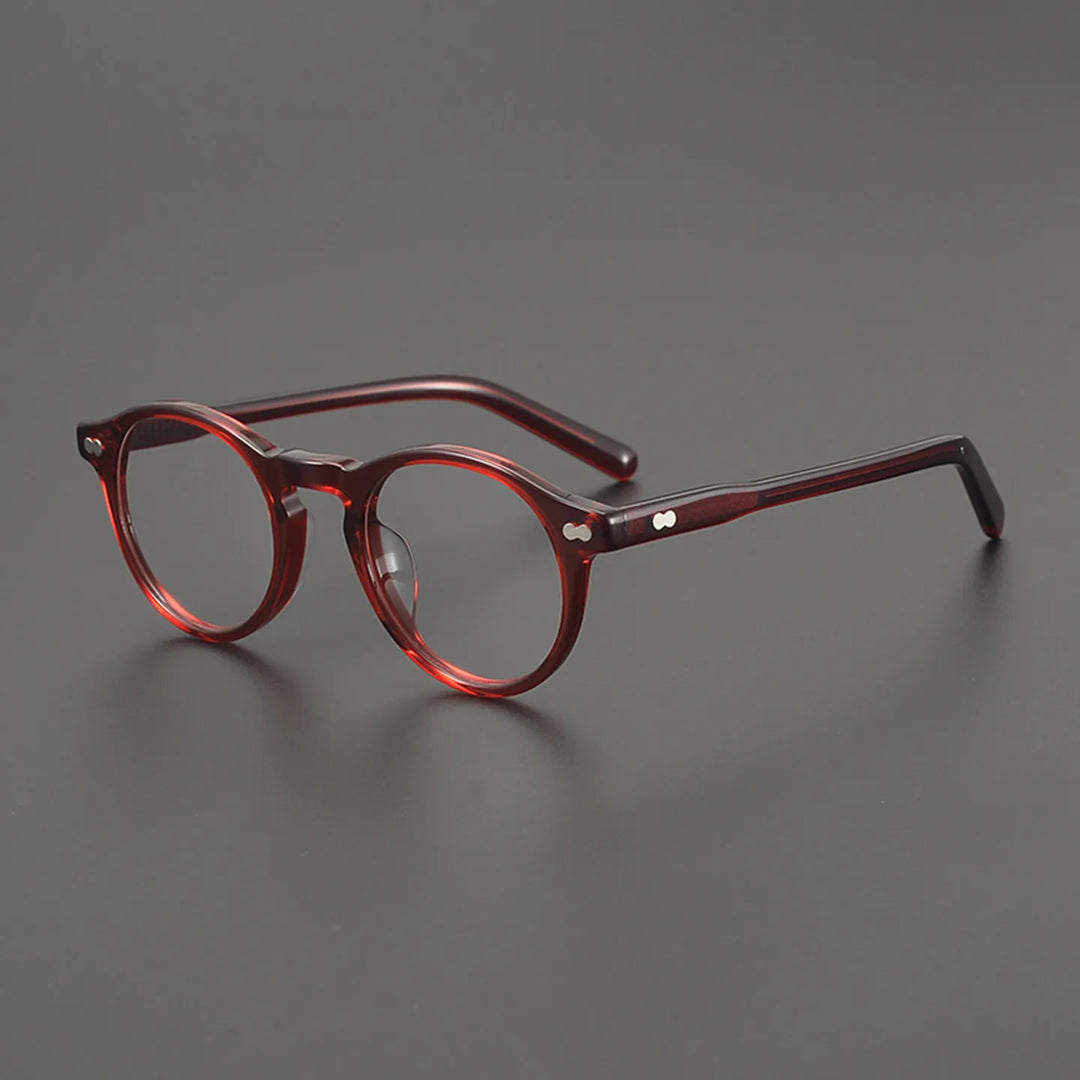 Black Mask Unisex Full Rim Round Acetate Eyeglasses BM-19401