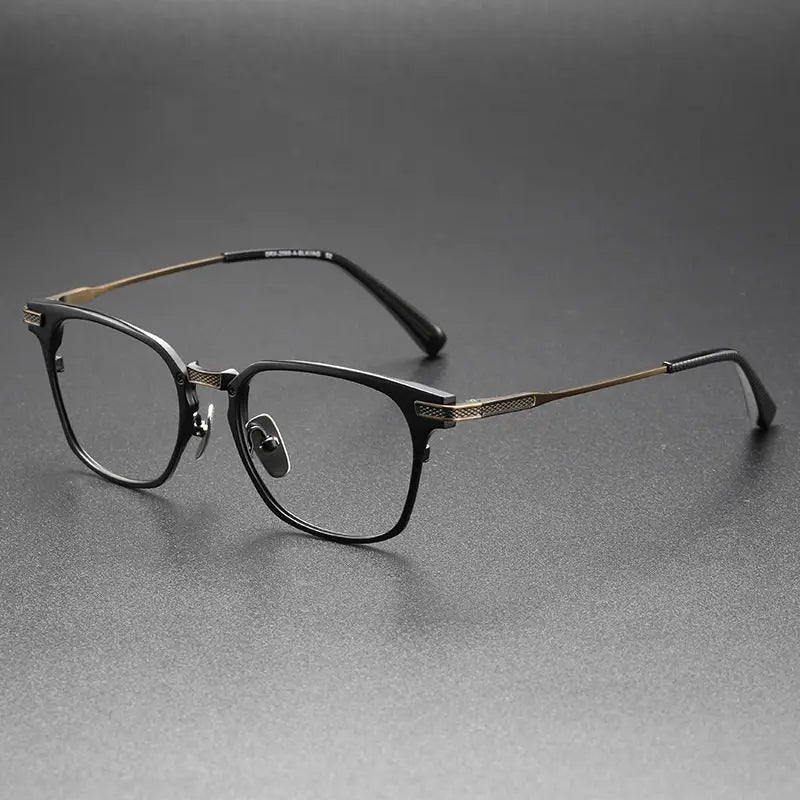 Bobbie Unisex Full Rim Square Titanium Eyeglasses D2068