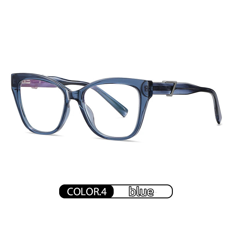 Kocolior Unisex Full Rim Cat Eye Acetate Alloy Hyperopic Reading Glasses C909 Reading Glasses Kocolior Blue 0 