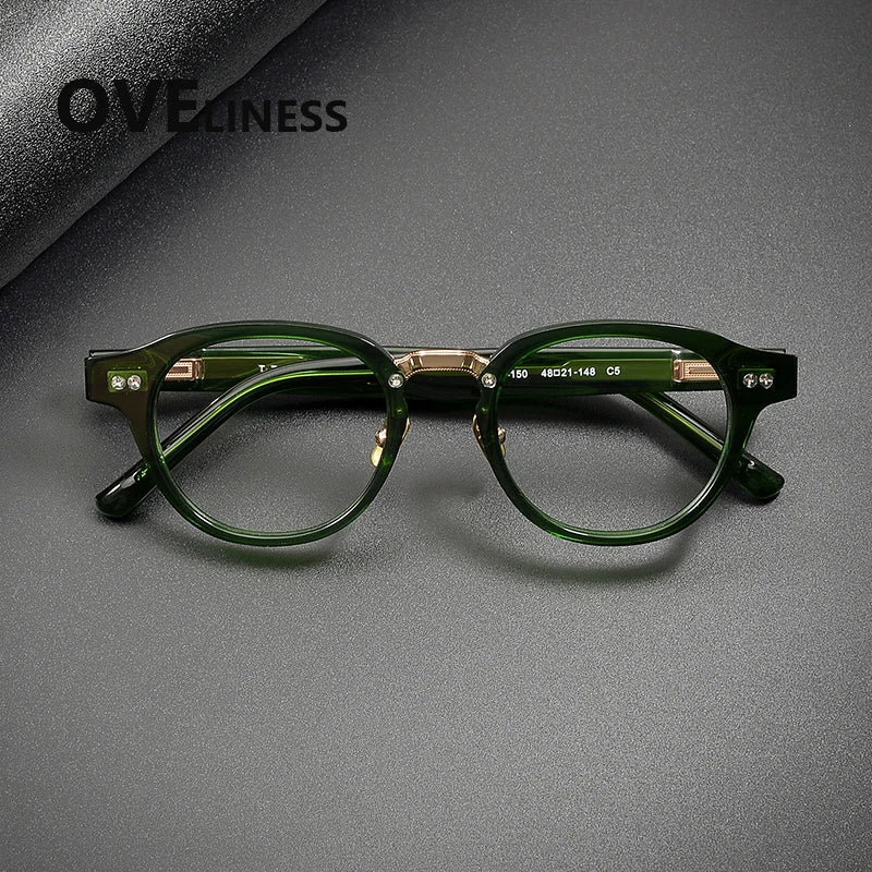 Oveliness Unisex Full Rim Oval Round Acetate Eyeglasses 369150