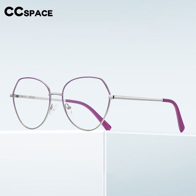 CCSpace Unisex Full RIm Irregular Square Alloy Eyeglasses 56271 Full Rim CCspace   