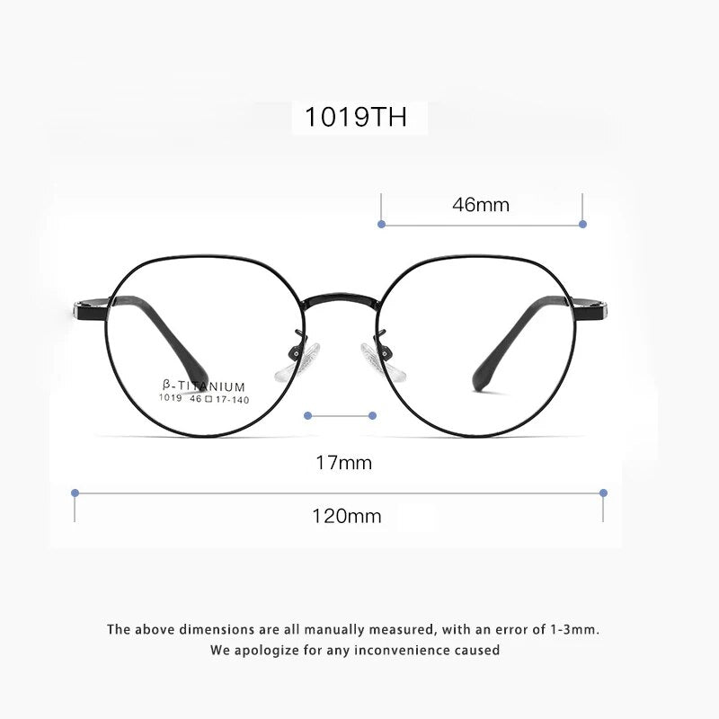 KatKani Unisex Full Rim Small Round Titanium Eyeglasses 1019th Full Rim KatKani Eyeglasses   